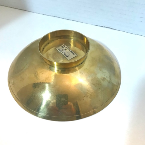 Vintage enamel brass flowers collectors plate 5 11/16” - Picture 4 of 4